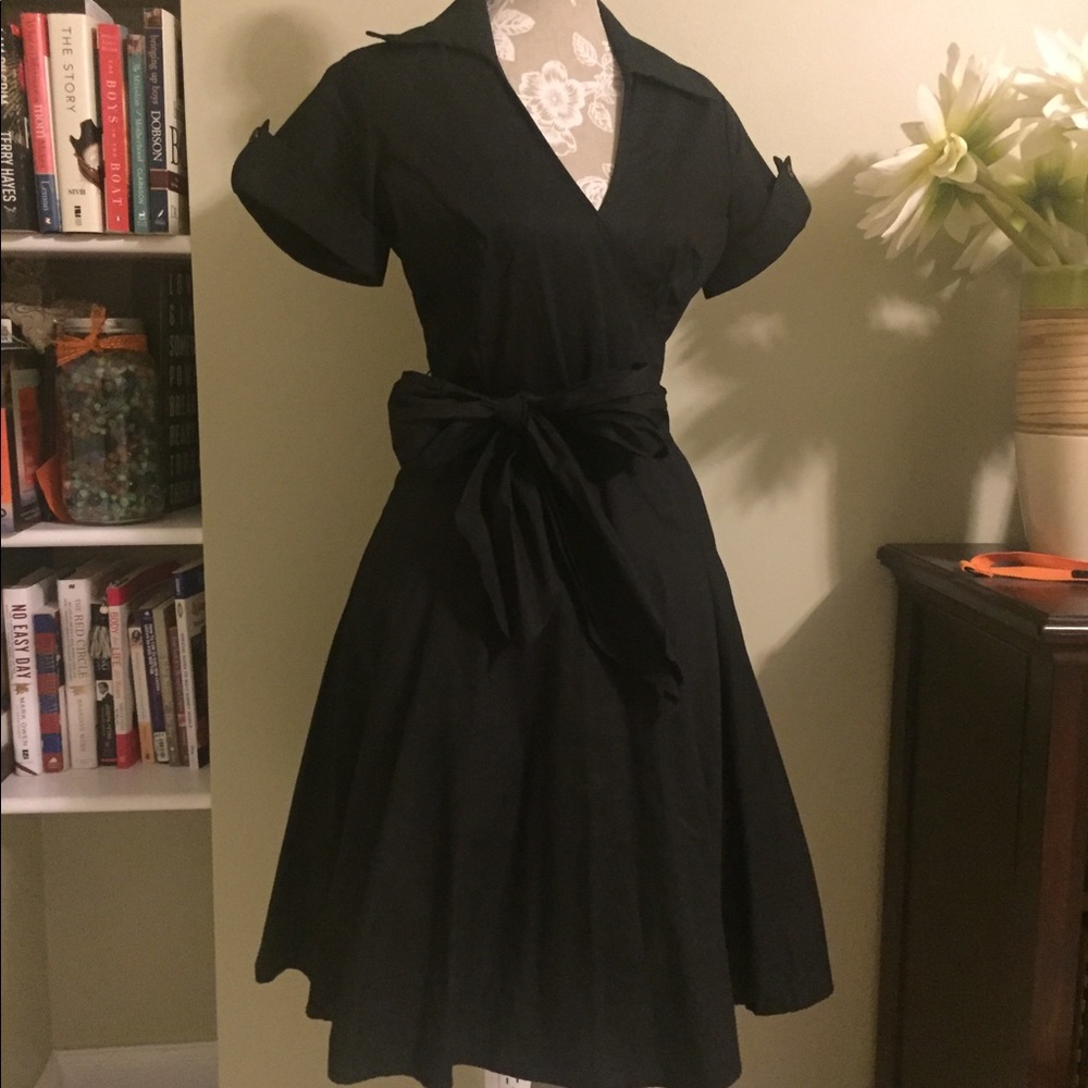 Black wrap dress